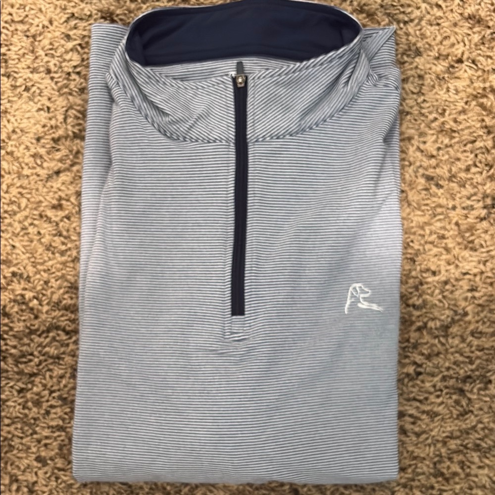Rhoback Striped Quarter-Zip Long Sleeve Pullover